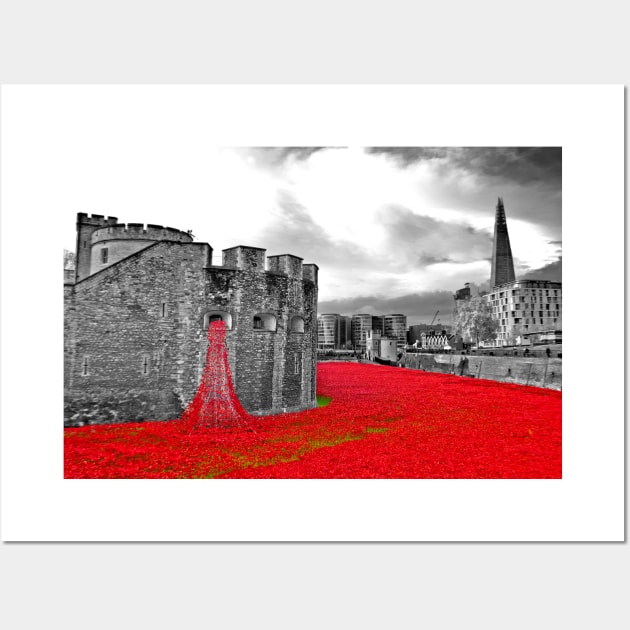 Red Poppies At The Tower Of London Wall Art by AndyEvansPhotos